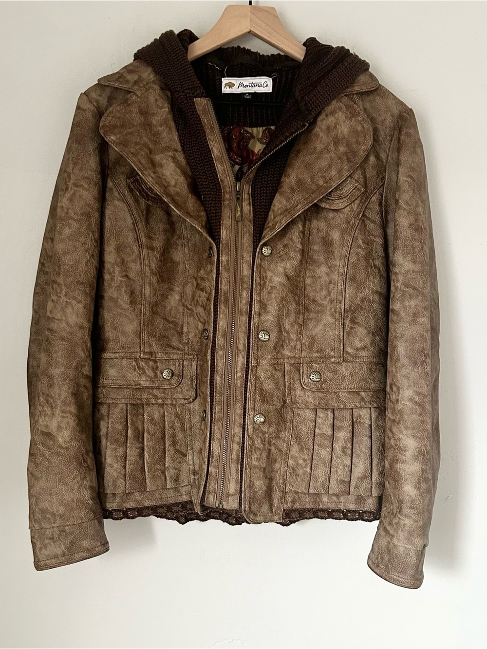 Montana Co. Women’s Rustic Brown Faux Leather Jacket